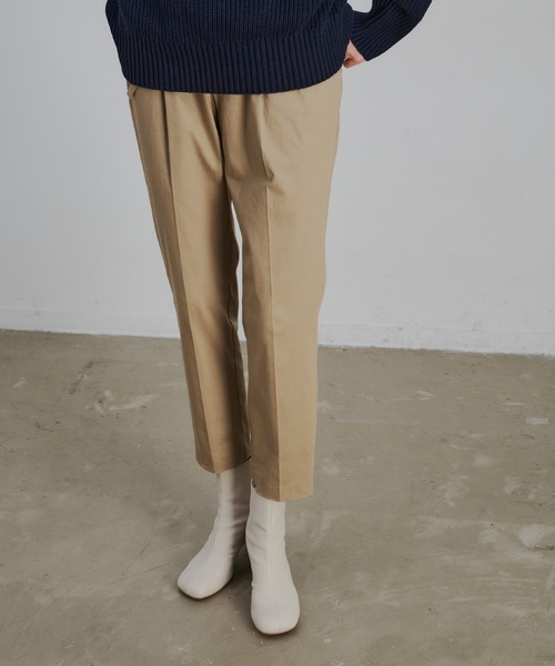 CEL ANSWER（シーイーエルアンサー）の「ハイウエストデザインコットンパンツ（その他パンツ・レディース・ネイビー/ベージュ・FREE）」の8枚目の写真