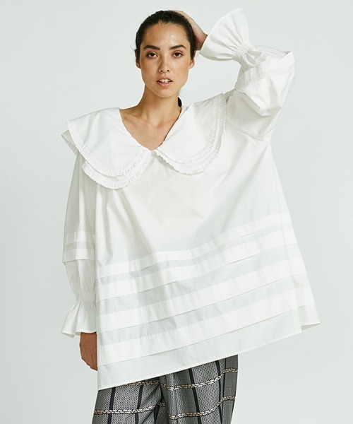 DOUBLE STANDARD CLOTHING ビッグカラーフリルブラウス F DOUBLE STANDARD CLOTHING（ダブルスタンダードクロージング）の