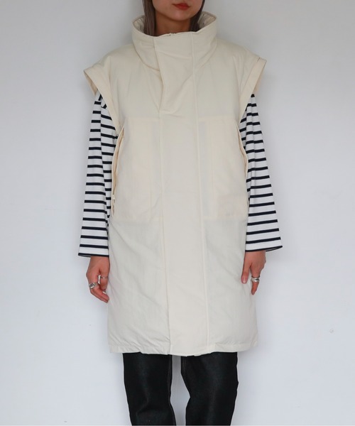 feepur（フェピュール）の「2wayモンスターコート / ベスト（ダウンジャケット/コート・レディース・ブラック/オフホワイト・MEDIUM）」の15枚目の写真