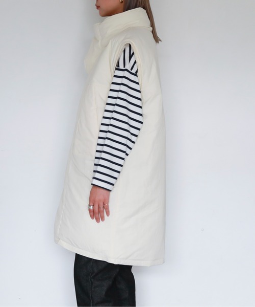 feepur（フェピュール）の「2wayモンスターコート / ベスト（ダウンジャケット/コート・レディース・ブラック/オフホワイト・MEDIUM）」の9枚目の写真