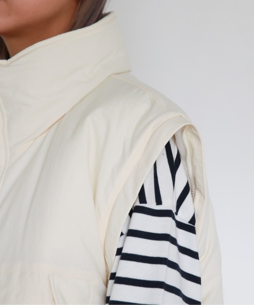 feepur（フェピュール）の「2wayモンスターコート / ベスト（ダウンジャケット/コート・レディース・ブラック/オフホワイト・MEDIUM）」の22枚目の写真