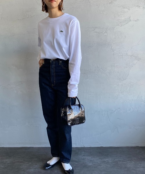 LACOSTE（ラコステ）の「【WEB限定】[LACOSTE/ラコステ] ワンポイントロゴ クルーネックロンT（Tシャツ/カットソー・レディース・ホワイト/ブラック・4/3/5）」の22枚目の写真