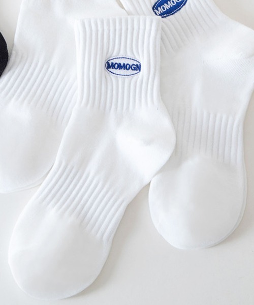 EPICKS（エピックス）の「ワッペン刺繍ロゴ　ミドルソックス　スクール靴下（ソックス/靴下・レディース・ホワイト/ブラック/ホワイト系その他/ホワイト系その他2・F）」の6枚目の写真