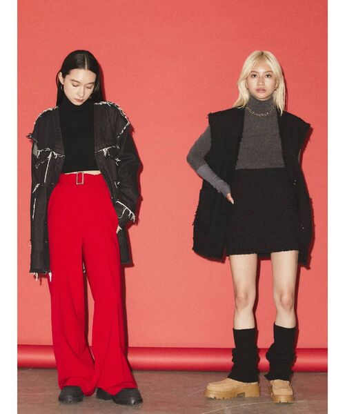 EMODA（エモダ）の「ワイドベルトハイウエストルーズパンツ（その他パンツ・レディース・ブラック/ベージュ/レッド・SMALL/MEDIUM）」の8枚目の写真