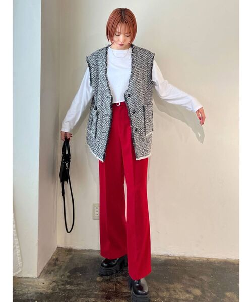 EMODA（エモダ）の「ワイドベルトハイウエストルーズパンツ（その他パンツ・レディース・ブラック/ベージュ/レッド・SMALL/MEDIUM）」の13枚目の写真