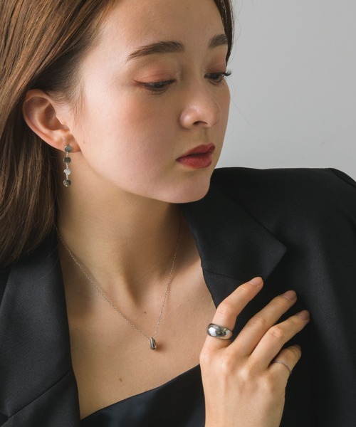 muku(ムク)の「金属アレルギー対応 ニュアンスドロップネックレス/サージカルステンレス/316L(ネックレス・レディース・シルバー/ゴールド・45cm/52cm)」の10枚目の写真