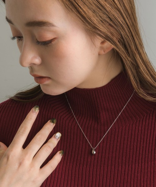 muku(ムク)の「金属アレルギー対応 ニュアンスドロップネックレス/サージカルステンレス/316L(ネックレス・レディース・シルバー/ゴールド・45cm/52cm)」の12枚目の写真