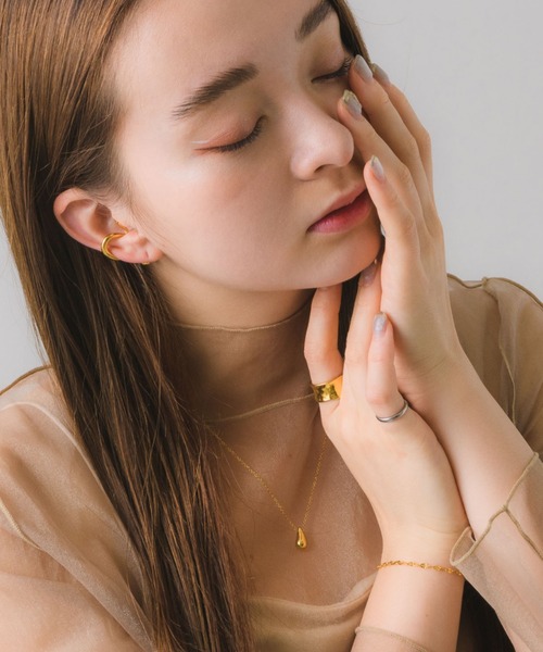 muku(ムク)の「金属アレルギー対応 ニュアンスドロップネックレス/サージカルステンレス/316L(ネックレス・レディース・シルバー/ゴールド・45cm/52cm)」の14枚目の写真