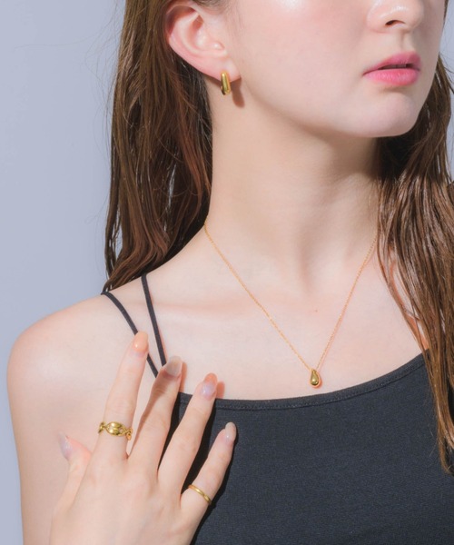 muku(ムク)の「金属アレルギー対応 ニュアンスドロップネックレス/サージカルステンレス/316L(ネックレス・レディース・シルバー/ゴールド・45cm/52cm)」の18枚目の写真