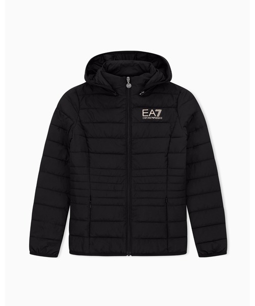 EMPORIO ARMANI EA7(エンポリオアルマーニイーエーセブン)の「【エンポリオ アルマーニ EA7】Core Lady フード付きジャケット 再生テクニカルファブリック パディング入り(ダウンジャケット/コート・レディース・ブラック/ピンク系その他/ブラック系/ブラック系その他・SMALL/MEDIUM/X-SMALL/LARGE/X-LARGE)」の7枚目の写真