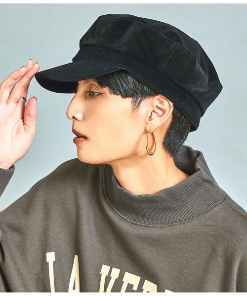 Settimissimo（セッティミッシモ）の「コーデュロイキャスケット（キャスケット・レディース・ブラック/オリーブ・FREE）」の2枚目の写真