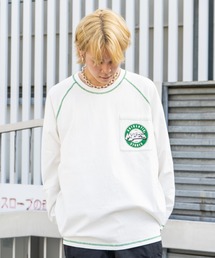 MEMORY  配色ステッチ ラグラン ロンT / オーバーサイズ 長袖tシャツ ヘビーウェイト ロンt