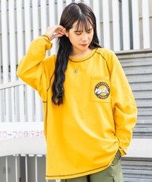 MEMORY 配色ステッチ ラグラン ロンT / オーバーサイズ 長袖tシャツ ヘビーウェイト ロンt