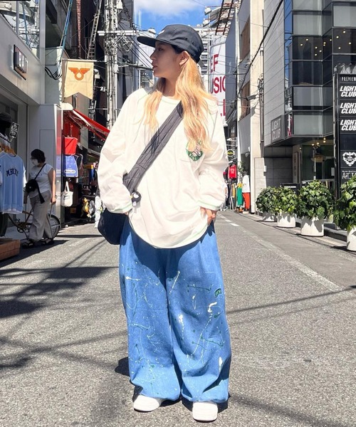 #MEMORY(メモリー)の「MEMORY 配色ステッチ ラグラン ロンT / オーバーサイズ 長袖tシャツ ヘビーウェイト ロンt(Tシャツ/カットソー・メンズ・イエロー/パープル/ホワイト/ブラック・FREE)」の21枚目の写真