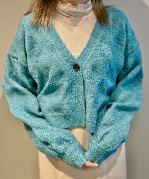 LOVELESS（ラブレス）の「ショートニットカーディガン（カーディガン/ボレロ・レディース・グリーン系その他3/オレンジ系その他3/ブラック・FREE）」の3枚目の写真