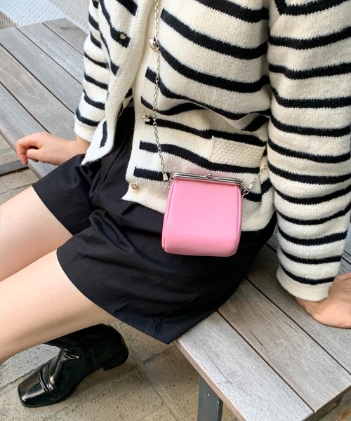 cream creme(クリームクレーム)の「ミニキューブチェーンクロスバック(ショルダーバッグ・レディース・ホワイト/ピンク/シルバー/ブラック・FREE)」の14枚目の写真