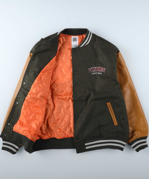 VISION STREET WEAR（ヴィジョンストリートウェア）の「【VISION STREET】サガラメルトンフェイクレザースタジャン（スタジャン・メンズ・グリーン/ブラック/ネイビー・M/L/XL）」の20枚目の写真