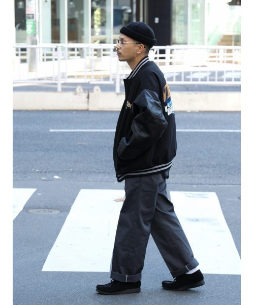 VISION STREET WEAR（ヴィジョンストリートウェア）の「【VISION STREET】サガラメルトンフェイクレザースタジャン（スタジャン・メンズ・グリーン/ブラック/ネイビー・M/L/XL）」の9枚目の写真