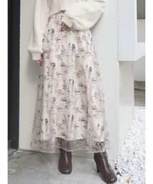 MERCURYDUO | チュール刺繍フレアスカート(スカート)