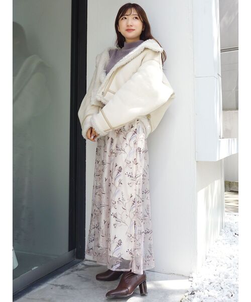 MERCURYDUO(マーキュリーデュオ)の「チュール刺繍フレアスカート(スカート・レディース・ライトブルー/アイボリー/ベビーピンク・SMALL/MEDIUM)」の14枚目の写真