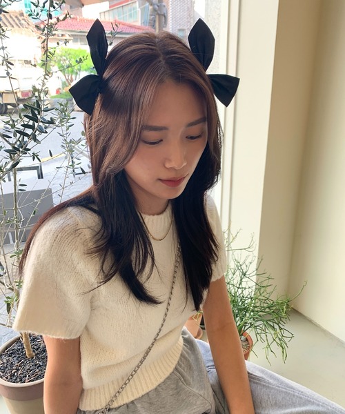 cream creme（クリームクレーム）の「リボンヘアクリップ（ヘアピン・レディース・ブラック/ホワイト・FREE）」の11枚目の写真