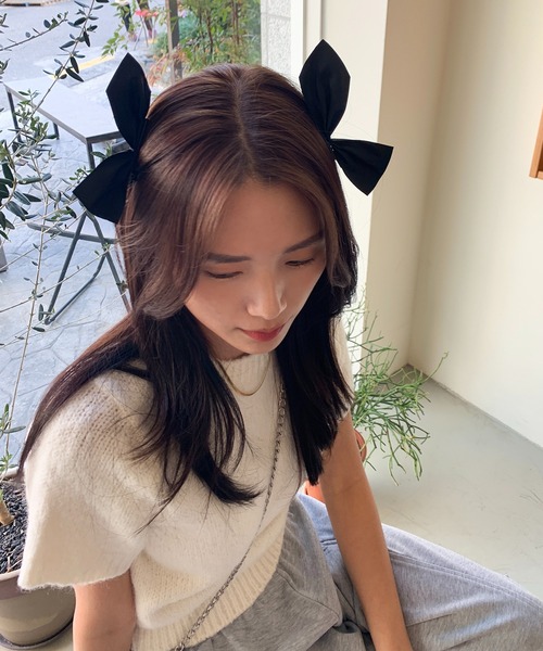 cream creme（クリームクレーム）の「リボンヘアクリップ（ヘアピン・レディース・ブラック/ホワイト・FREE）」の10枚目の写真