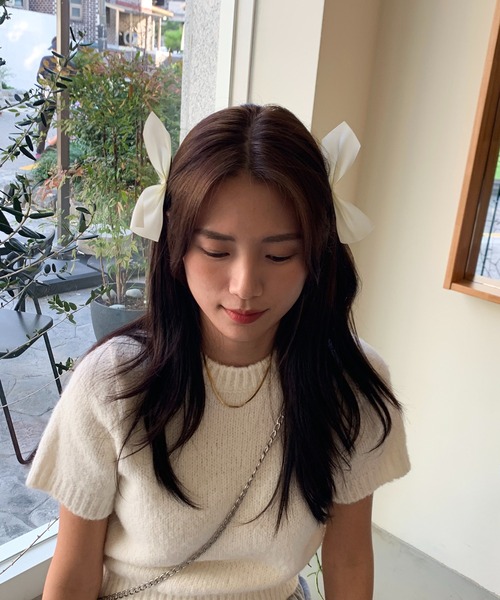 cream creme（クリームクレーム）の「リボンヘアクリップ（ヘアピン・レディース・ブラック/ホワイト・FREE）」の7枚目の写真