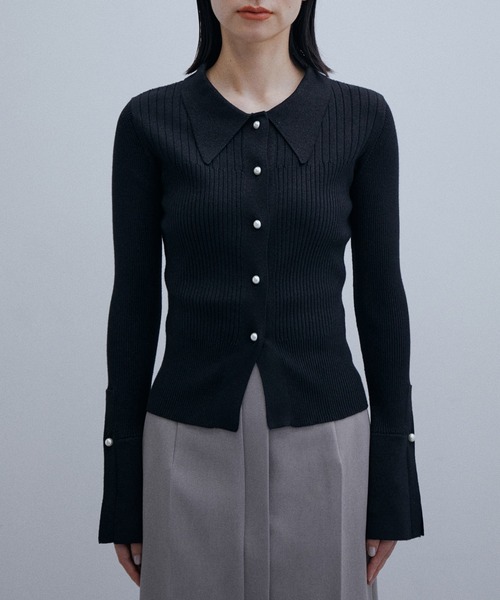 ADAM ET ROPE' ランダムリブカーディガン ADAM ET ROPE'（アダムエロペ）の「【サステナブル】ランダムリブ