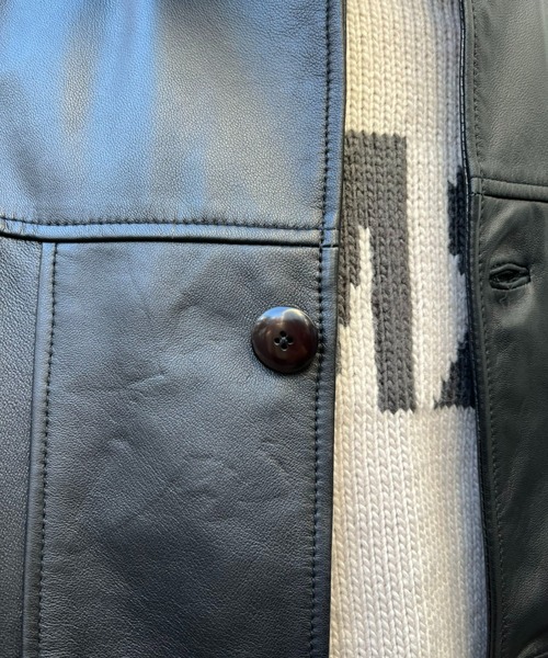TOWNCRAFT（タウンクラフト）の「【TOWNCRAFT/タウンクラフト】 leather BPP jacket（テーラードジャケット・メンズ・ブラック・MEDIUM/LARGE）」の13枚目の写真
