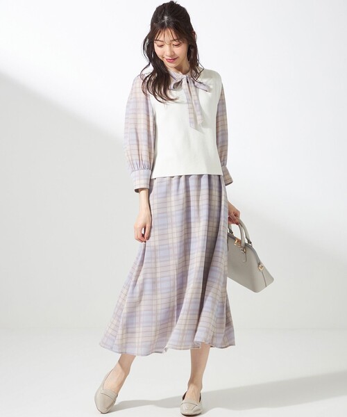 ANY SIS(エニィスィス)の「【2SET】ニットジレワンピース セット(セットアップ・レディース・ベージュ系5/スカイブルー系5・2/3/1)」の11枚目の写真