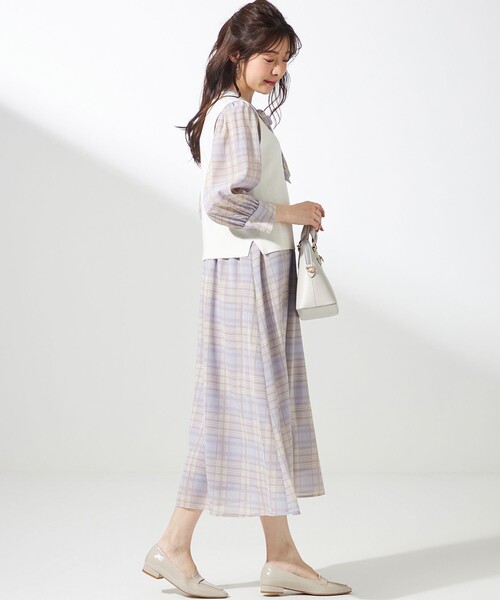 ANY SIS(エニィスィス)の「【2SET】ニットジレワンピース セット(セットアップ・レディース・ベージュ系5/スカイブルー系5・2/3/1)」の12枚目の写真
