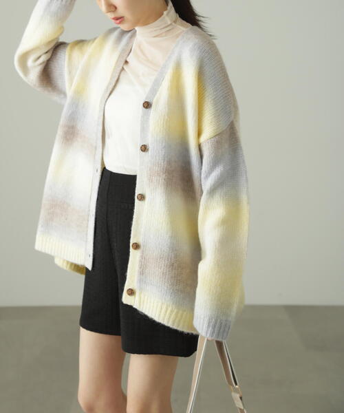 FREE'S MART（フリーズマート）の「グラデーションボーダールーズニットカーディガン（カーディガン/ボレロ・レディース・イエロー/ライトグリーン・FREE）」の17枚目の写真