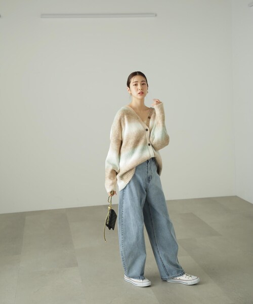 FREE'S MART（フリーズマート）の「グラデーションボーダールーズニットカーディガン（カーディガン/ボレロ・レディース・イエロー/ライトグリーン・FREE）」の16枚目の写真