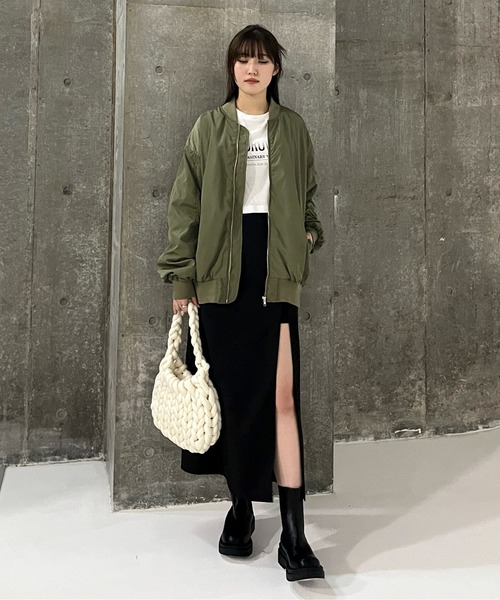 EPIMI E'PIMMY（エピミエピミー）の「〈ユニセックス〉オーバーサイズMA-１（MA-1・レディース・グレー/カーキ/ブラック・MEDIUM）」の8枚目の写真