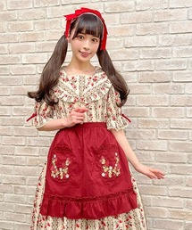 axes femme | 苺刺繍ハーフエプロン(エプロン)