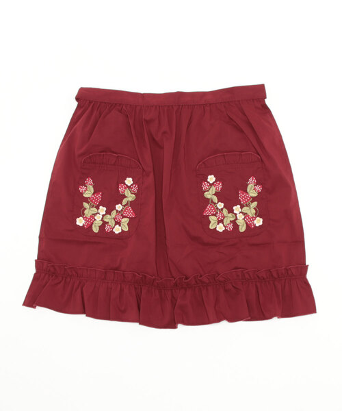 axes femme（アクシーズファム）の「苺刺繍ハーフエプロン（エプロン・レディース・キナリ/ワイン/ホワイト・MEDIUM）」の7枚目の写真