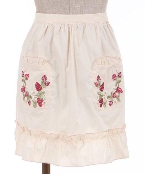 axes femme（アクシーズファム）の「苺刺繍ハーフエプロン（エプロン・レディース・キナリ/ワイン/ホワイト・MEDIUM）」の16枚目の写真