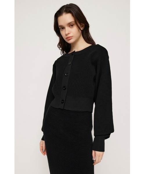 SLY(スライ)の「2WAY C/N CROPPED KNIT C/D 2ウェイ クルーネック クロップド丈 ニット カーディガン(カーディガン/ボレロ・レディース・アイボリー/ブルー/ブラック/オレンジ/グリーン・FREE)」の3枚目の写真