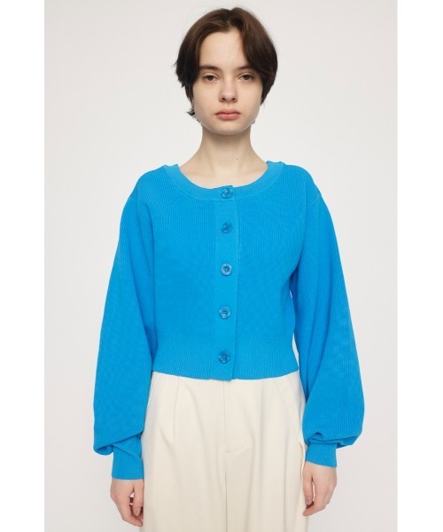 SLY(スライ)の「2WAY C/N CROPPED KNIT C/D 2ウェイ クルーネック クロップド丈 ニット カーディガン(カーディガン/ボレロ・レディース・アイボリー/ブルー/ブラック/オレンジ/グリーン・FREE)」の20枚目の写真