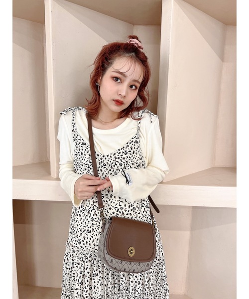 JUMELLE（ジュメロ）の「リボンティアードキャミOP（ワンピース・レディース・ブラウン/アイボリー・FREE）」の9枚目の写真