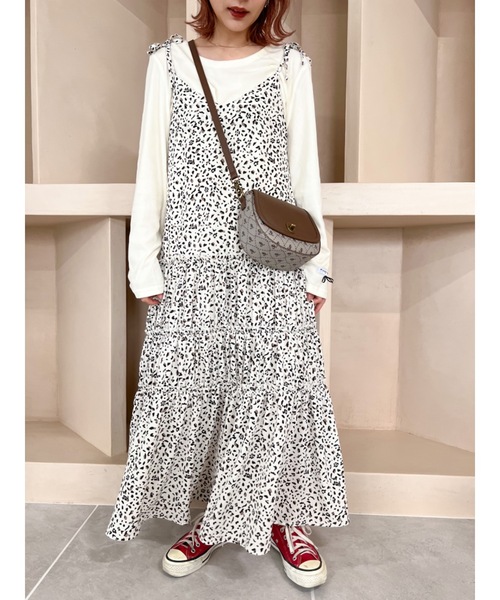 JUMELLE（ジュメロ）の「リボンティアードキャミOP（ワンピース・レディース・ブラウン/アイボリー・FREE）」の11枚目の写真