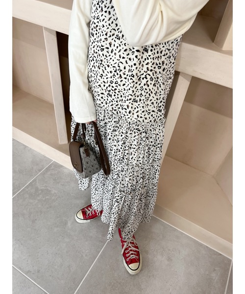 JUMELLE（ジュメロ）の「リボンティアードキャミOP（ワンピース・レディース・ブラウン/アイボリー・FREE）」の15枚目の写真