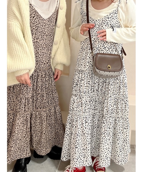 JUMELLE（ジュメロ）の「リボンティアードキャミOP（ワンピース・レディース・ブラウン/アイボリー・FREE）」の4枚目の写真