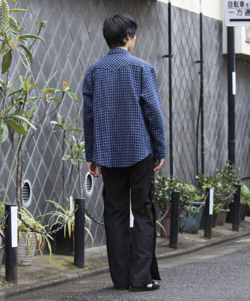 GLOSTER(グロスター)の「【GLOSTER/グロスター】ウエスタンチェックシャツ カットオフ USED加工 スナップボタン(シャツ/ブラウス・メンズ・ブルー系その他・M/L)」の3枚目の写真