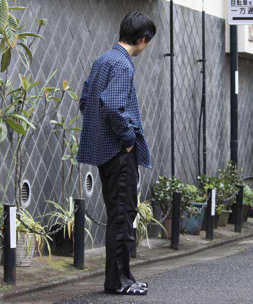 GLOSTER(グロスター)の「【GLOSTER/グロスター】ウエスタンチェックシャツ カットオフ USED加工 スナップボタン(シャツ/ブラウス・メンズ・ブルー系その他・M/L)」の4枚目の写真