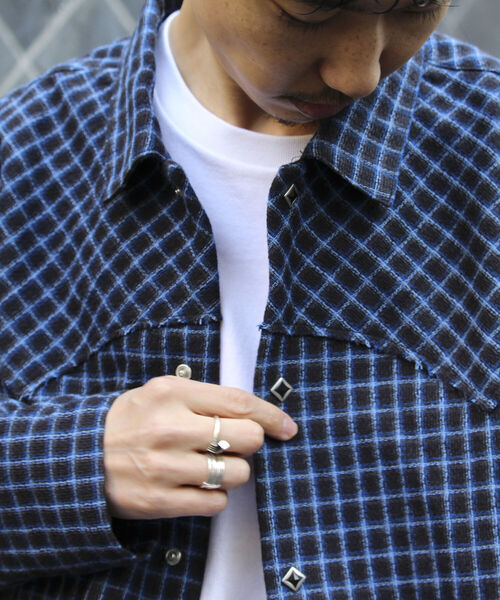 GLOSTER(グロスター)の「【GLOSTER/グロスター】ウエスタンチェックシャツ カットオフ USED加工 スナップボタン(シャツ/ブラウス・メンズ・ブルー系その他・M/L)」の12枚目の写真