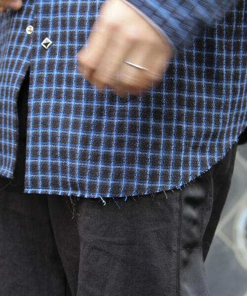 GLOSTER(グロスター)の「【GLOSTER/グロスター】ウエスタンチェックシャツ カットオフ USED加工 スナップボタン(シャツ/ブラウス・メンズ・ブルー系その他・M/L)」の14枚目の写真
