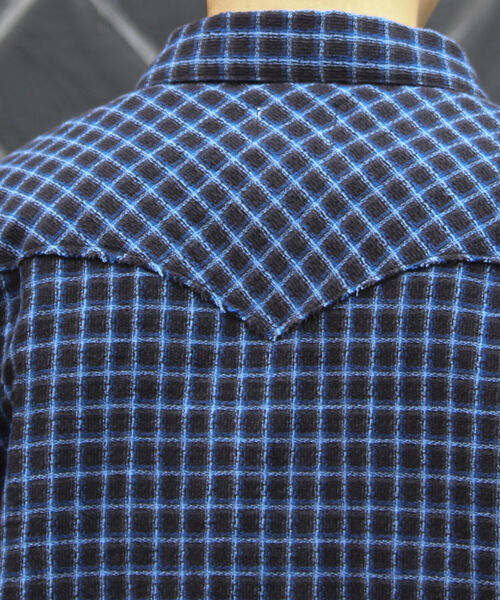 GLOSTER(グロスター)の「【GLOSTER/グロスター】ウエスタンチェックシャツ カットオフ USED加工 スナップボタン(シャツ/ブラウス・メンズ・ブルー系その他・M/L)」の17枚目の写真