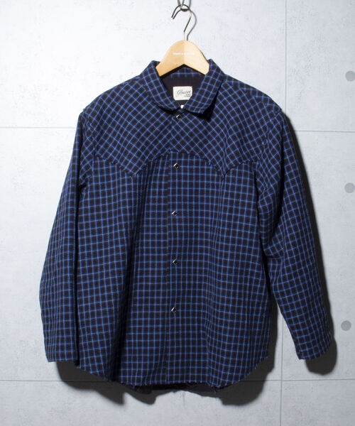 GLOSTER(グロスター)の「【GLOSTER/グロスター】ウエスタンチェックシャツ カットオフ USED加工 スナップボタン(シャツ/ブラウス・メンズ・ブルー系その他・M/L)」の20枚目の写真