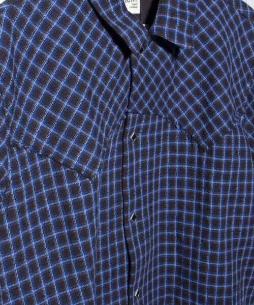 GLOSTER(グロスター)の「【GLOSTER/グロスター】ウエスタンチェックシャツ カットオフ USED加工 スナップボタン(シャツ/ブラウス・メンズ・ブルー系その他・M/L)」の22枚目の写真